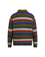 コントラストストライプのプルオーバーセーター