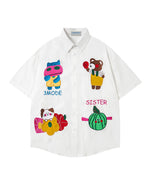 かわいい漫画の半袖シャツ