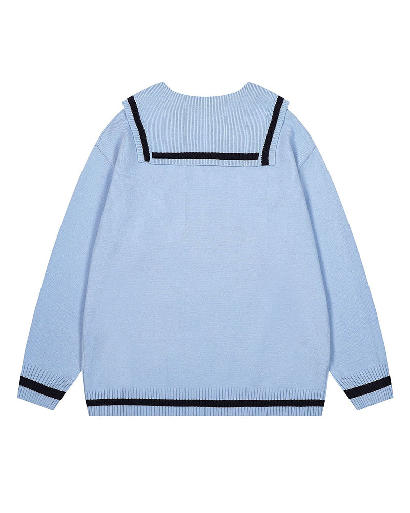 재미있는 패턴 풀오버 스웨터