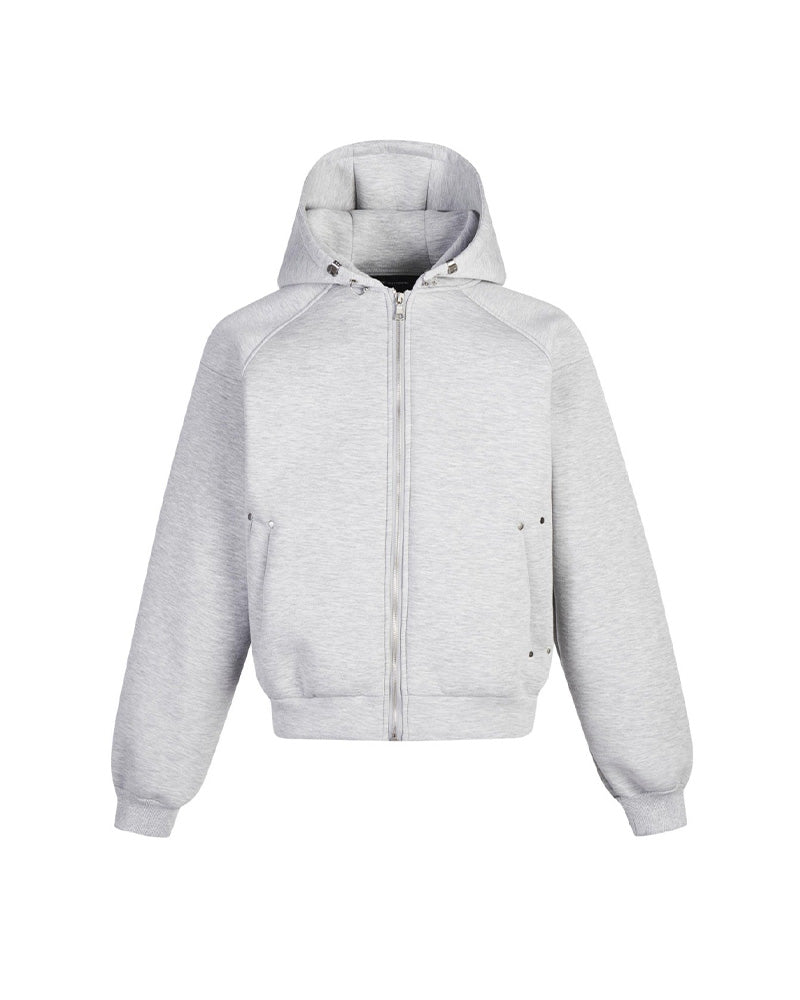 ゆったりとした無地のフード付きスウェットシャツ