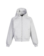 ゆったりとした無地のフード付きスウェットシャツ