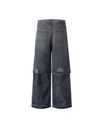 Vintage distressed straight jeans