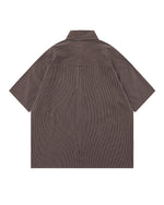 レトロなストライプの半袖シャツ