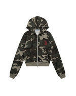 迷彩フード付きスウェットシャツ