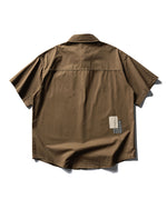 Color-block Plaid Short-sleeve Shirt