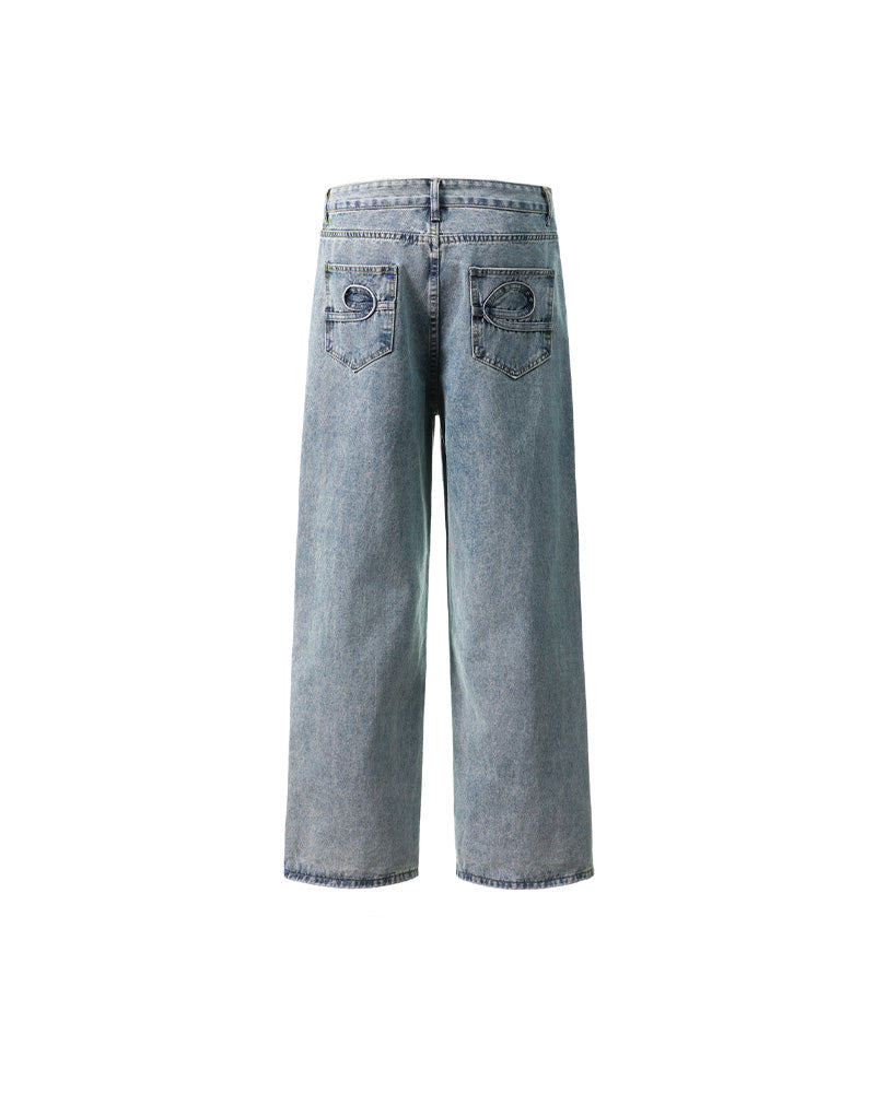 Designer slim straight jeans