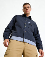 Faux two-piece long-sleeved shirt