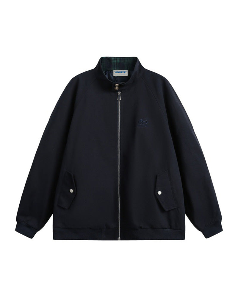 スタンドカラーカジュアルジャケット