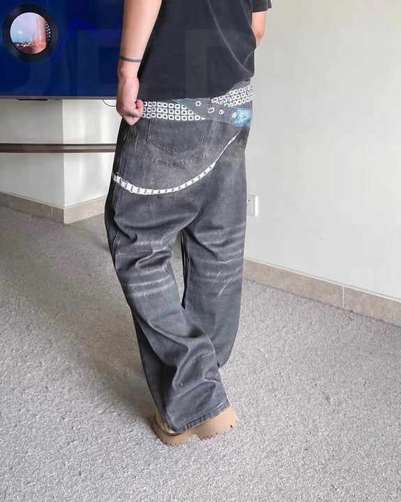 Designer straight jeans