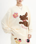 おもしろい子犬のクルーネックセーター