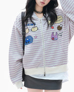 Fun cartoon striped jacket