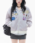 Fun cartoon striped jacket
