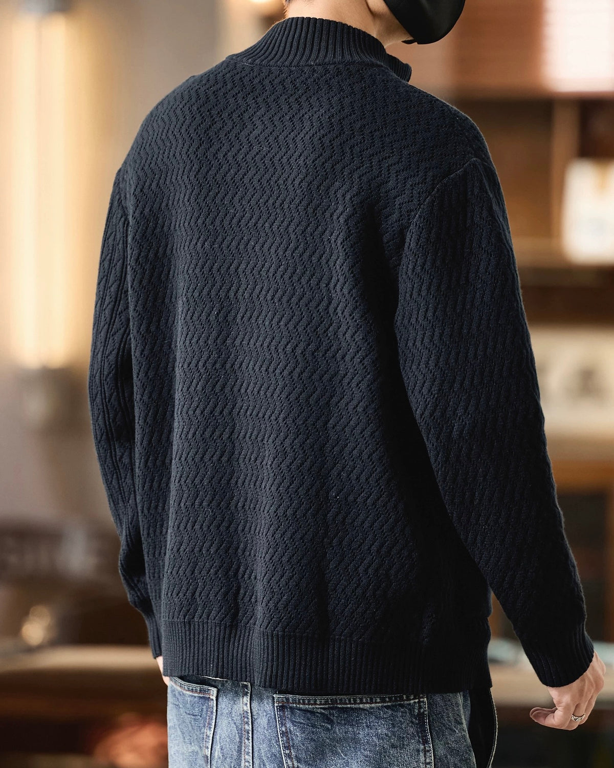 カジュアルレトロニットカーディガン