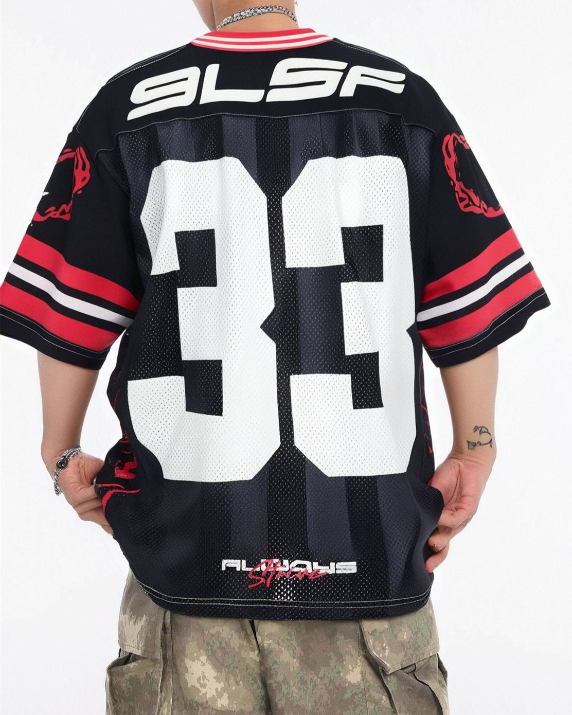 Retro digital sports short sleeves