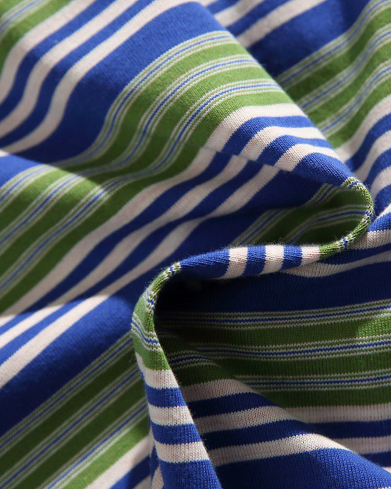 Contrast striped short sleeves