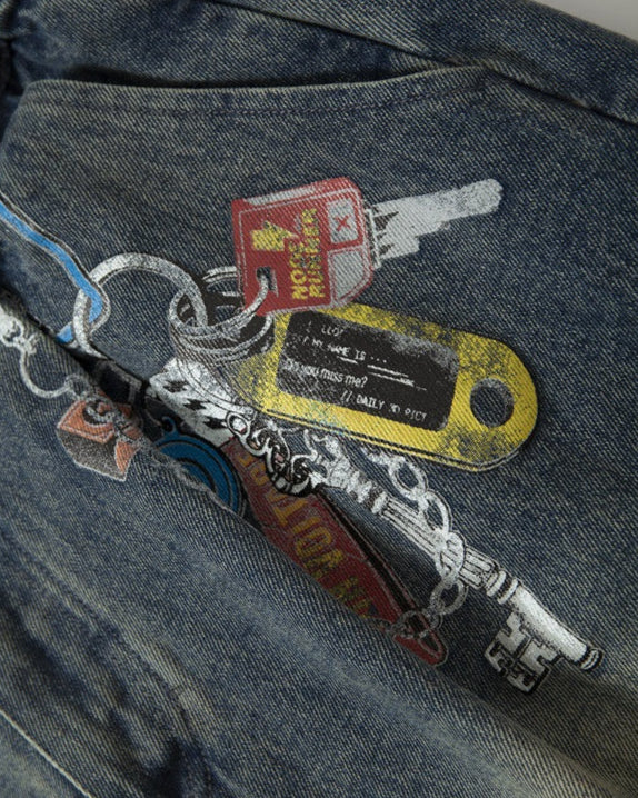 Camouflage patchwork jeans