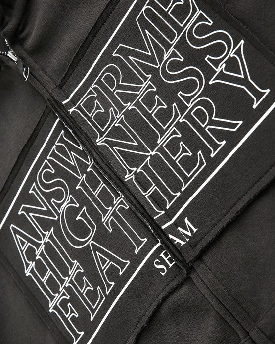 パッチワークフード付きスウェットシャツジャケット