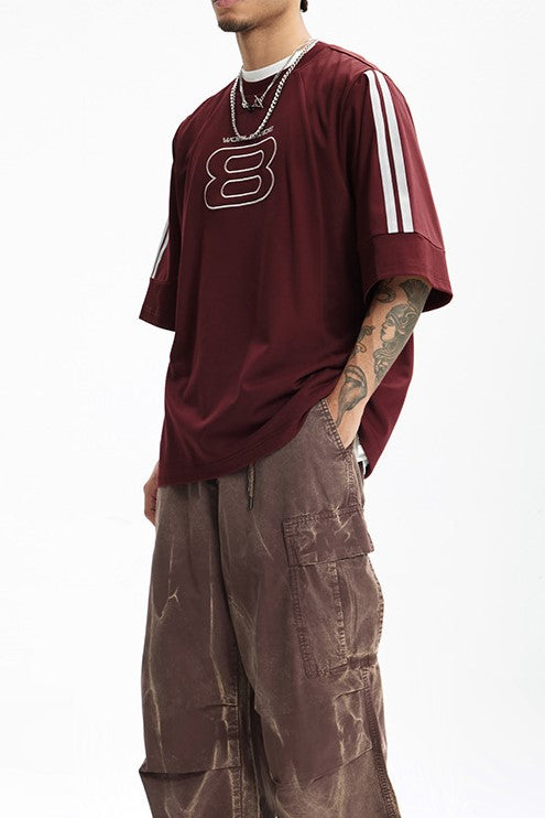 スプライススポーツ刺繍半袖