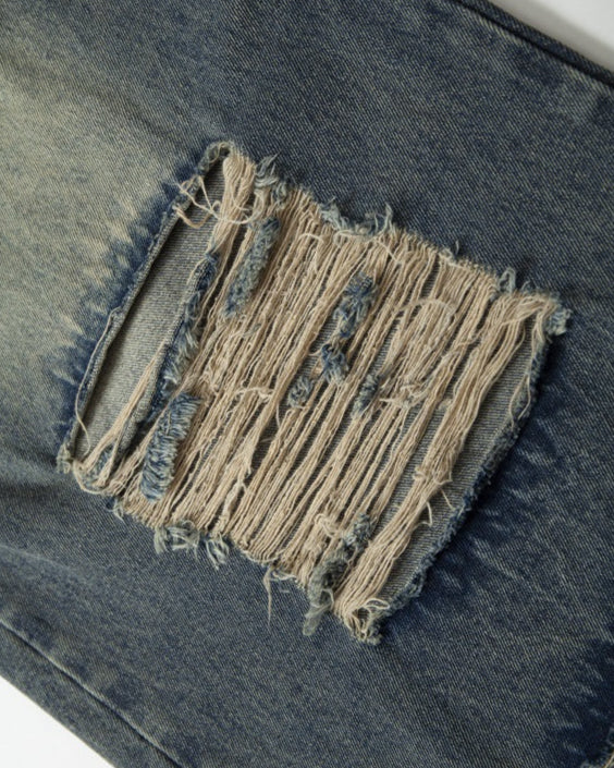 Camouflage patchwork jeans