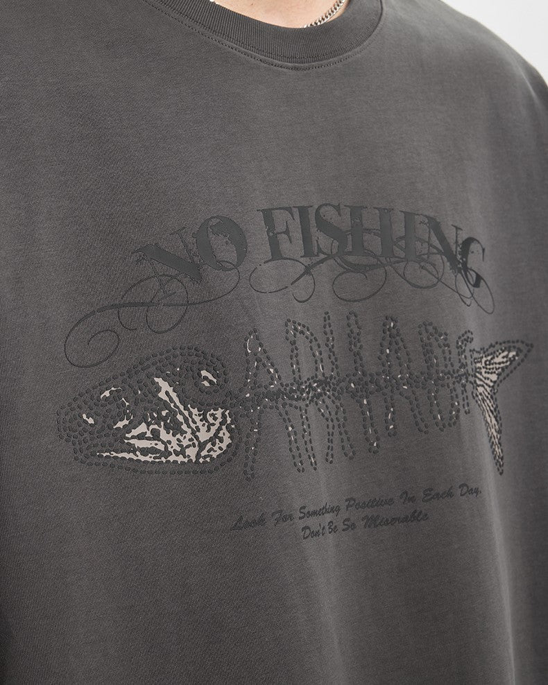 フィッシュボーンプリントの半袖