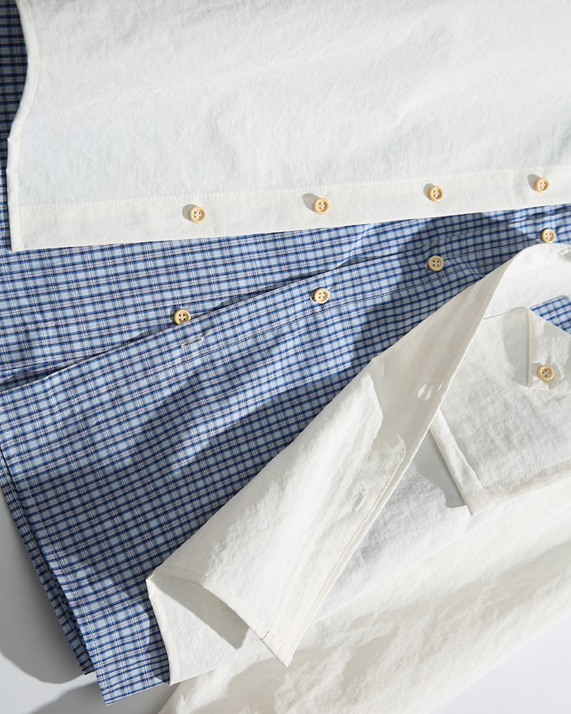 Faux two-piece long-sleeved shirt