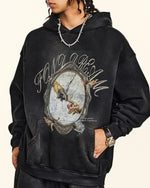 ダメージ加工のフード付きスウェットシャツ