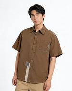 Color-block Plaid Short-sleeve Shirt