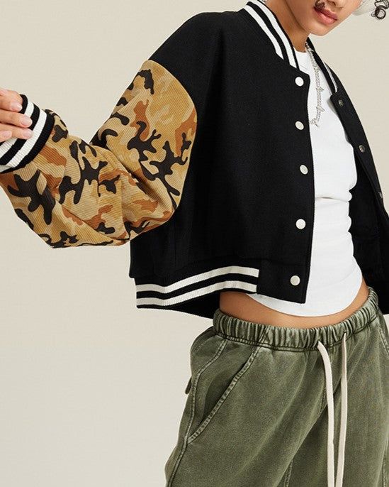 ヴィンテージ迷彩柄ベースボールジャケット
