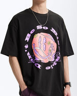 Retro tennis print short sleeves