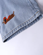 Fun embroidered denim trousers