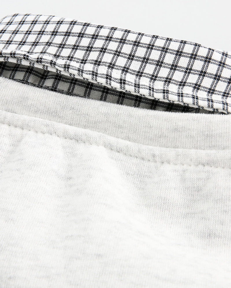 フェイクツーピース スプライス スウェットシャツ