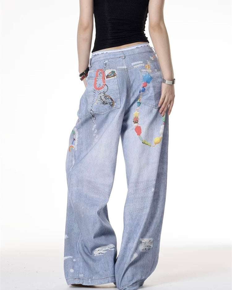 귀엽고 심플한 데님 팬츠