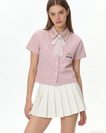 Cute Plaid Short-Sleeve Shirt