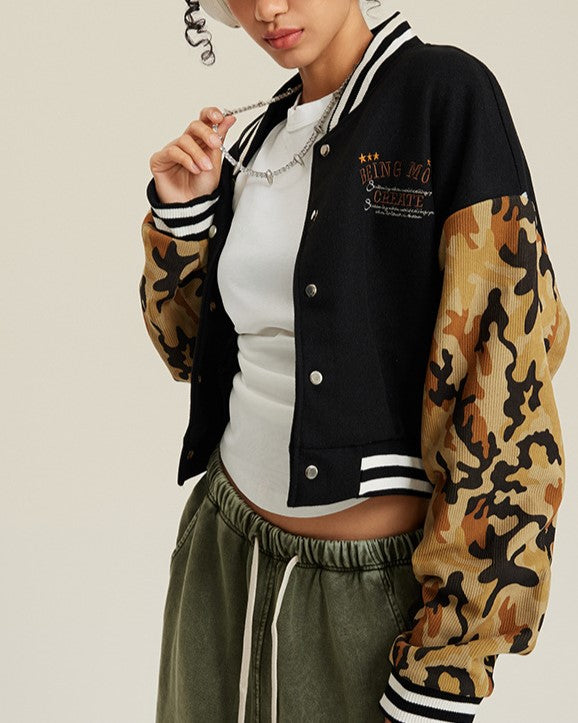 ヴィンテージ迷彩柄ベースボールジャケット