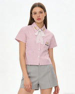Cute Plaid Short-Sleeve Shirt