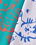 コントラストカラーの猫の半袖