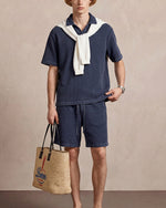 235g Distressed waffle-knit shorts