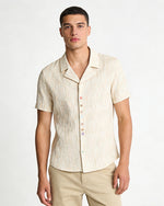 V-Neck Striped Short-Sleeve Shirt