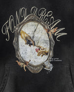 ダメージ加工のフード付きスウェットシャツ