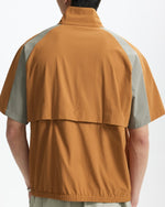 Stand collar colorblock short sleeve jacket