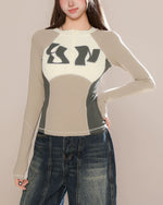 カラーブロックの長袖