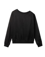 レトロなレタリングのオフショルダースウェットシャツ