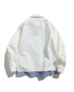 Faux two-piece long-sleeved shirt