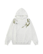 Floral pattern hooded sweatshirt