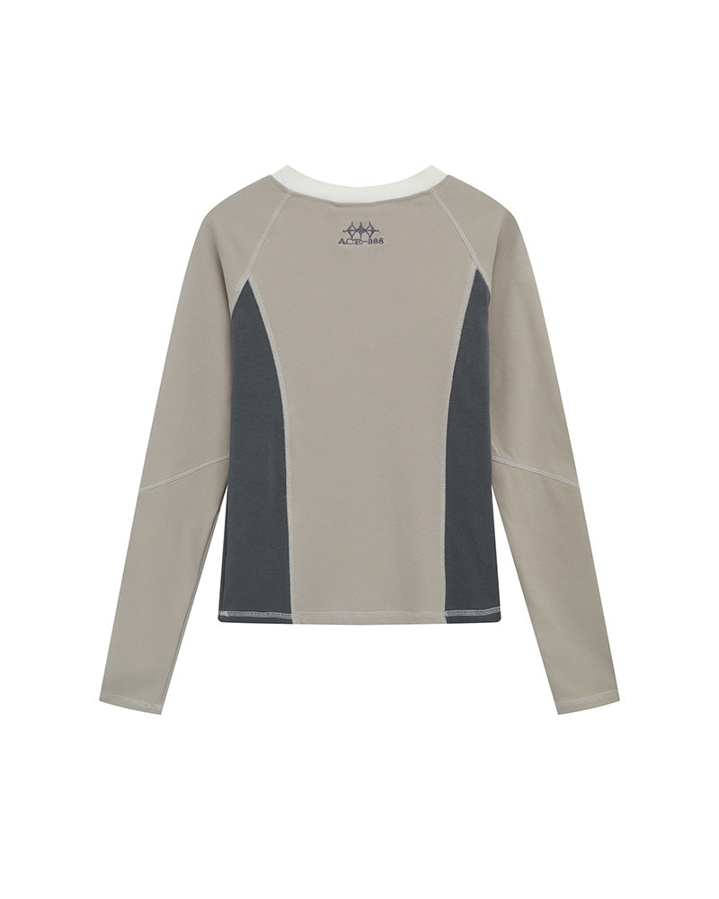 カラーブロックの長袖