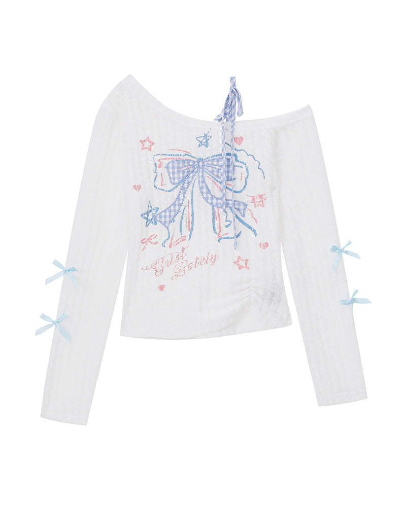 リボンカジュアル長袖