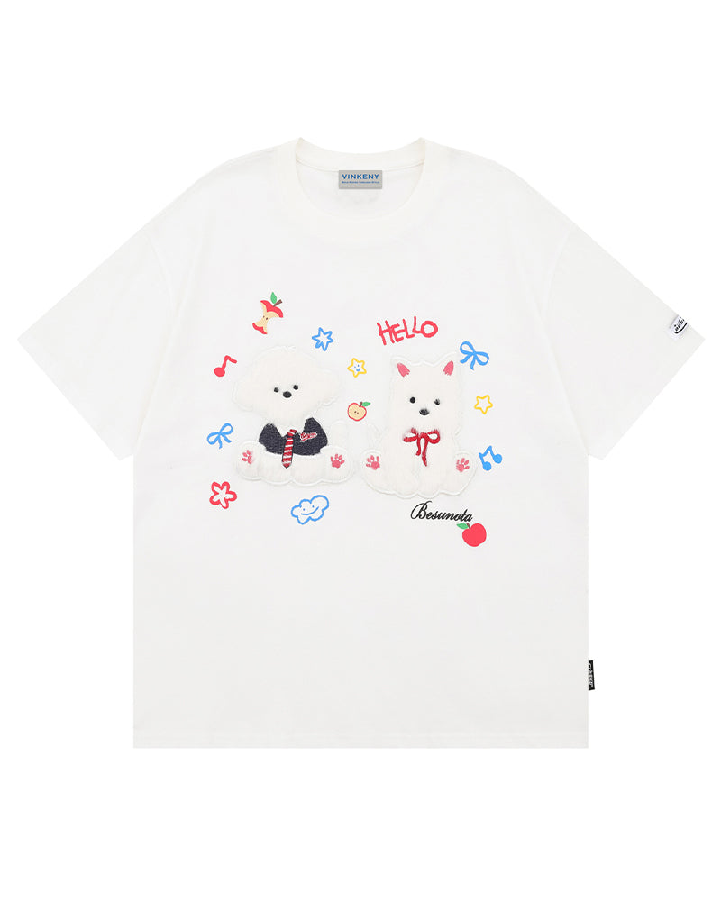 Cute plush puppy short sleeve