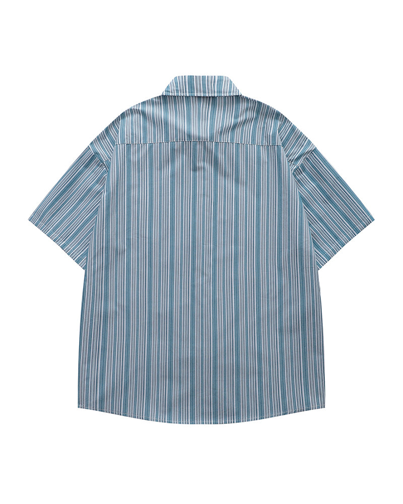 刺繍入りカジュアル半袖シャツ