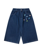 楽しいプリントのクロップドジーンズ