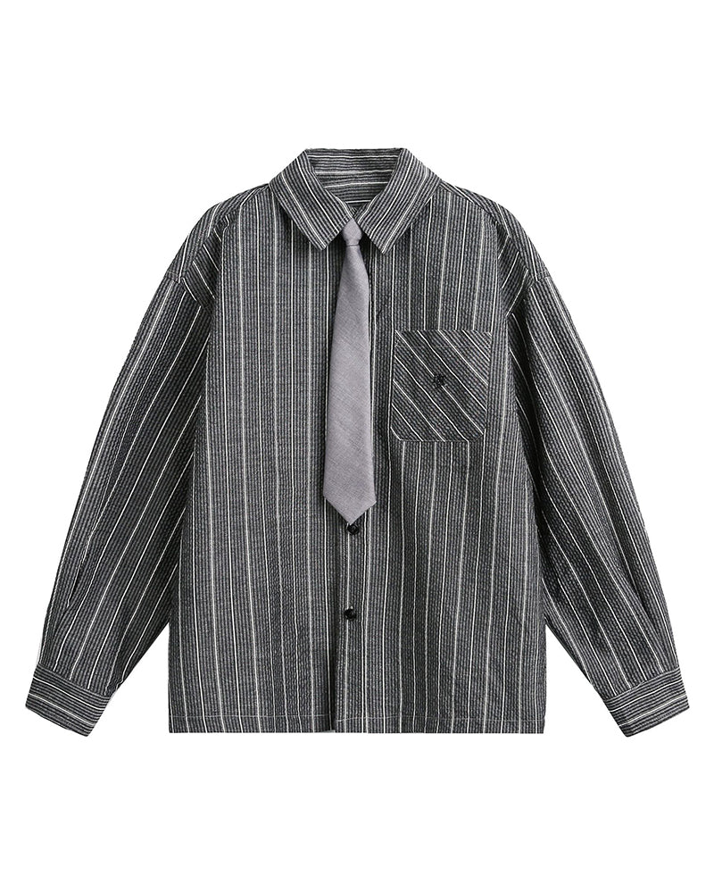 프레피 스트라이프 셔츠